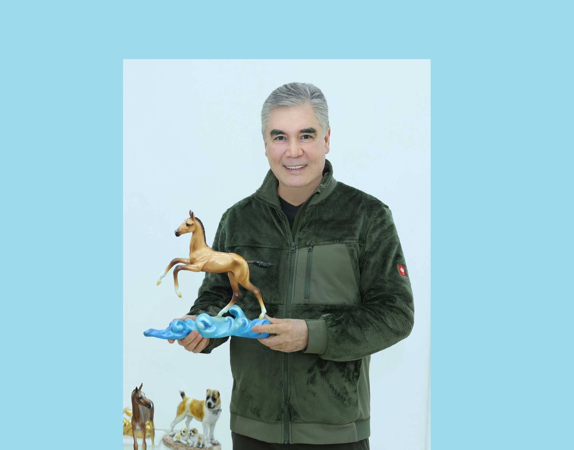 National Leader of the Turkmen People Reviews Work at the Akhal-Teke Horse Complex